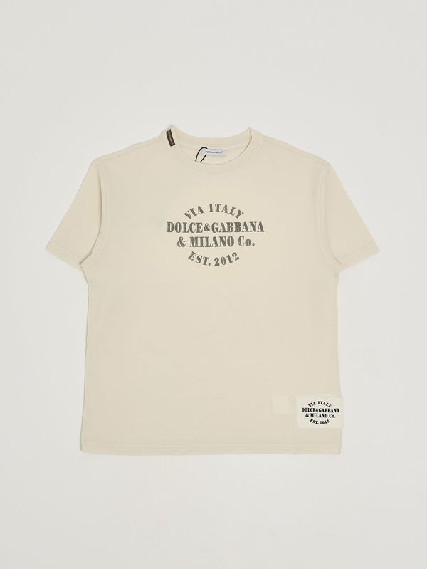 1. Kinder-T-Shirt aus Baumwolle Sahne Dolce e Gabbana l4jthvg7prj