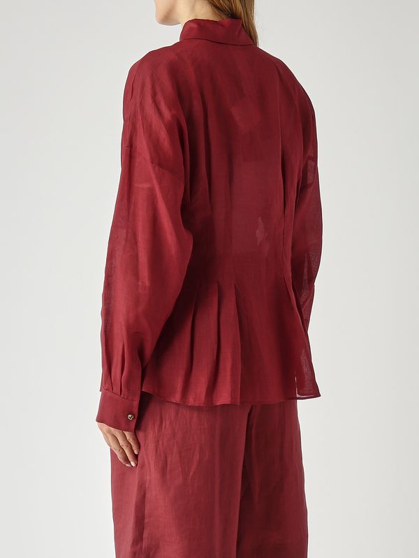 4. Camisa de mujer Tora de ramio Carmín Max Mara Studio 2616111042600