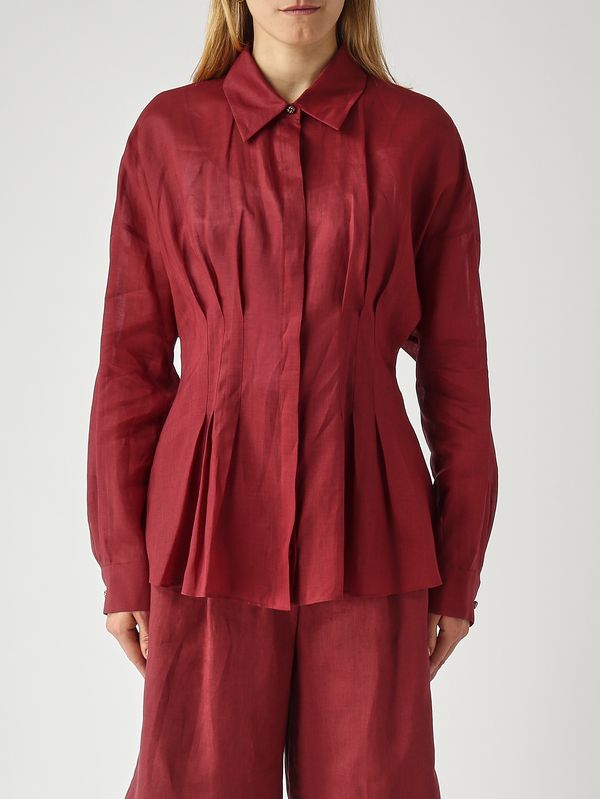 Camisa de mujer Tora de ramio Carmín Max Mara Studio