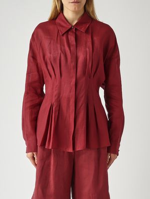 1. Camisa de mujer Tora de ramio Carmín