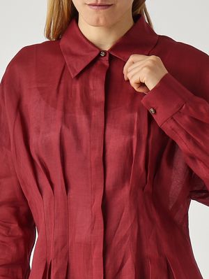 5. Camisa de mujer Tora de ramio Carmín