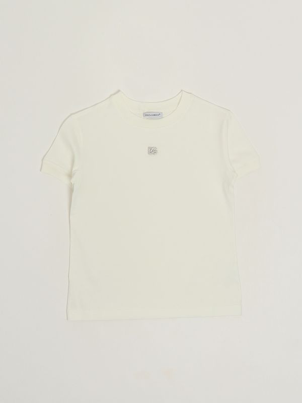 1. T-shirt bambina in cotone Bianco Dolce e Gabbana l5jtnjg7p2c