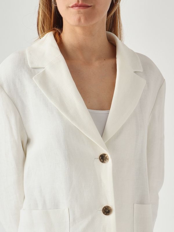 5. Damenjacke Carlotta aus Leinen Weiß S Max Mara 2619041053600
