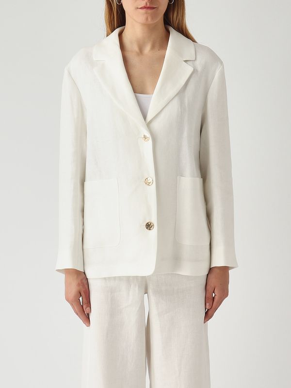 1. Damenjacke Carlotta aus Leinen Weiß S Max Mara 2619041053600