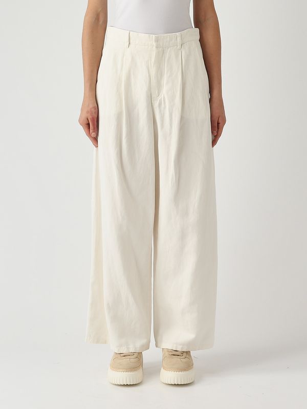 1. Pantaloni donna Aloa in cotone e lino Bianco S Max Mara 2619131093600