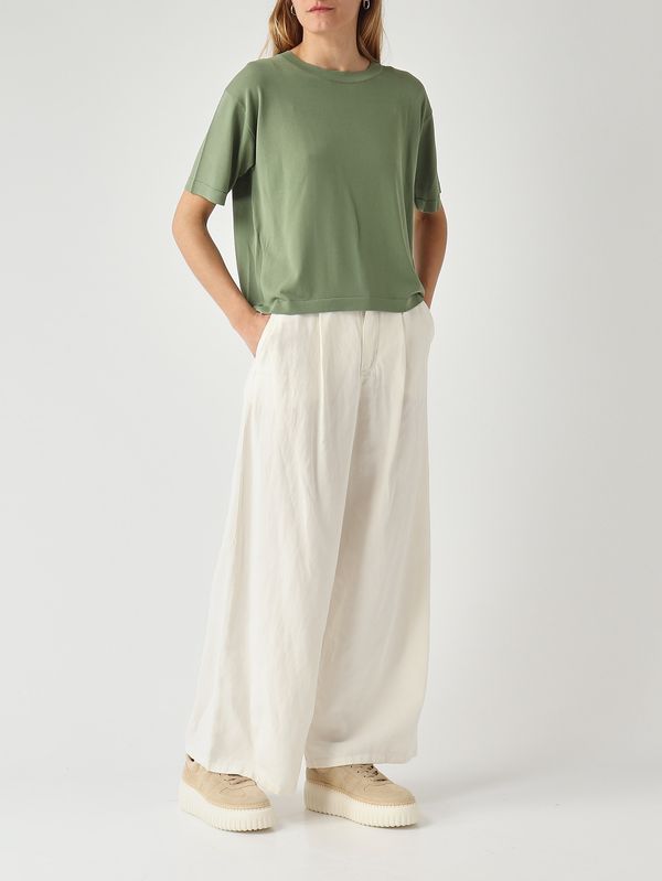 2. Pantaloni donna Aloa in cotone e lino Bianco S Max Mara 2619131093600