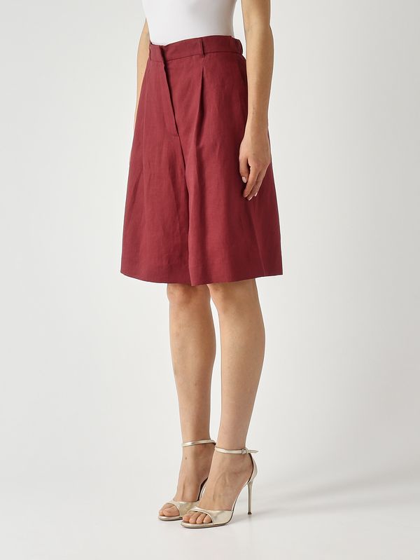 3. Damen-Bermuda Caravan aus Leinen Karminrot Max Mara Studio 2616141012600