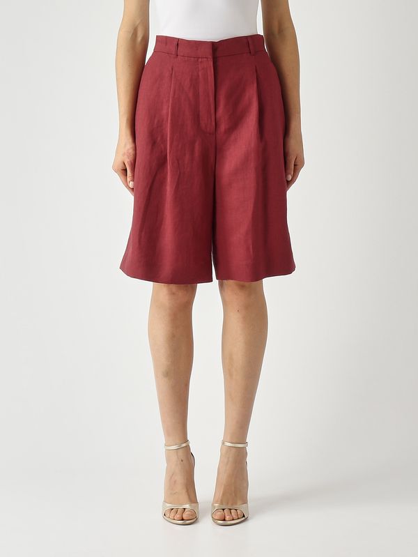 1. Damen-Bermuda Caravan aus Leinen Karminrot Max Mara Studio 2616141012600