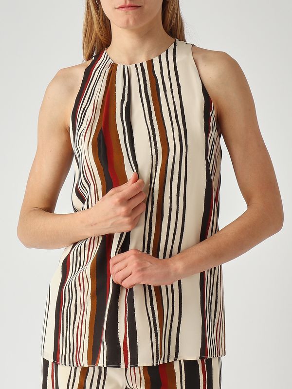5. Damenbluse Ancora aus Seide Schwarz-Elfenbein Max Mara Studio 2616161022600