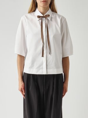 1. Camicia donna in cotone Bianco-Beige