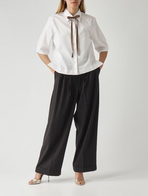 2. Camicia donna in cotone Bianco-Beige