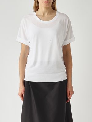 1. Damen-Pullover aus Baumwollmischung Weiß