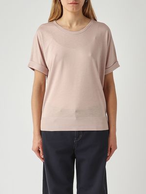 1. T-shirt femme en coton mélangé Poudre