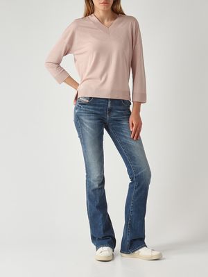 2. Maglia donna in lyocell e cotone Cipria