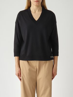 1. Maglia donna in lyocell e cotone Nero