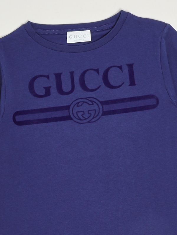 3. T-shirt bambina in cotone Blu Gucci 547559xjho5