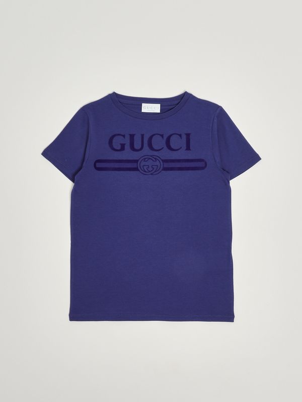 1. T-shirt bambina in cotone Blu Gucci 547559xjho5
