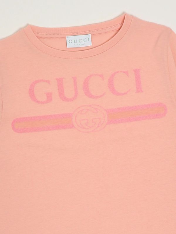 3. T-shirt bambina in cotone Rosa Gucci 547559xjho5