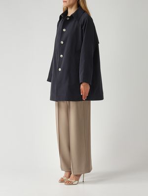 3. Cabán de mujer en mezcla de algodón Azul