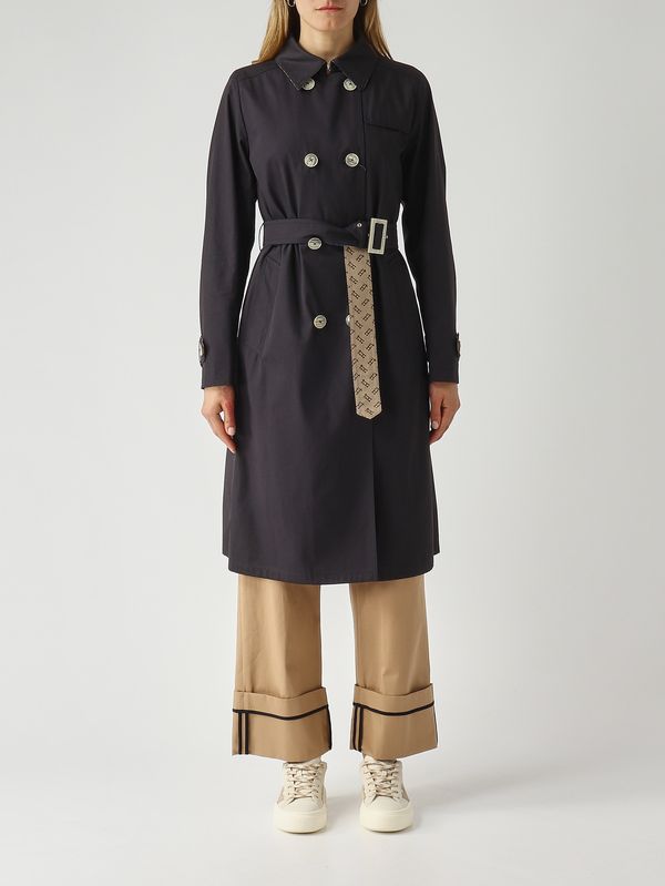 Damen-Trenchcoat aus Baumwollgabardine Blau Herno