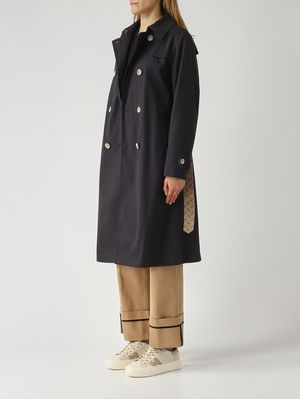 3. Damen-Trenchcoat aus Baumwollgabardine Blau