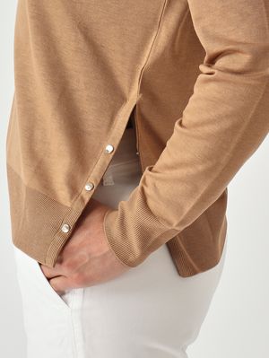 5. Women's cotton blend sweater Camel