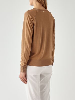 4. Women's cotton blend sweater Camel