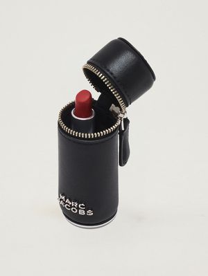 4. Schlüsselanhänger für Damen The Lipstick Case aus Leder Schwarz