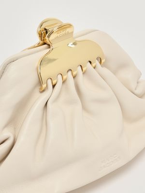 6. Clutch femme The Small Claw Clip en cuir Ivoire
