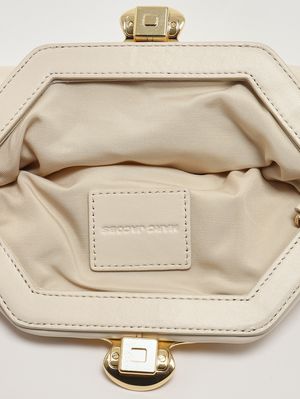 5. Clutch femme The Small Claw Clip en cuir Ivoire