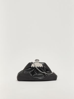 4. Clutch femme The Small Claw Clip en cuir Noir