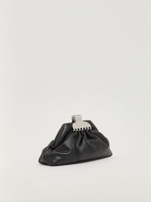 3. Clutch femme The Small Claw Clip en cuir Noir