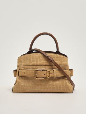 4. Borsa donna The Small Satchel in suede Sahara