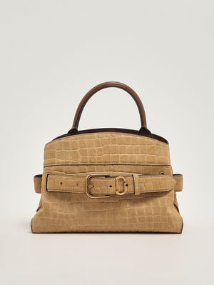 1. Borsa donna The Small Satchel in suede Sahara