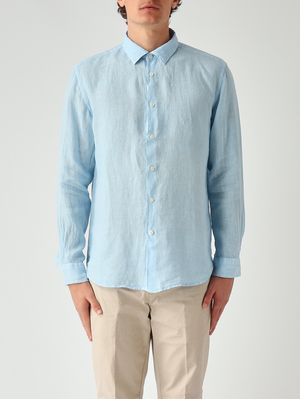1. Herrenhemd aus Leinen Blau