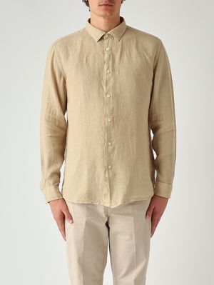 1. Herrenhemd aus Leinen Beige