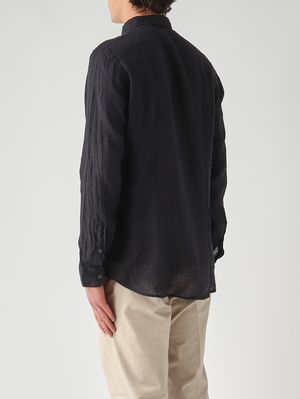 3. Herrenhemd aus Leinen Marine