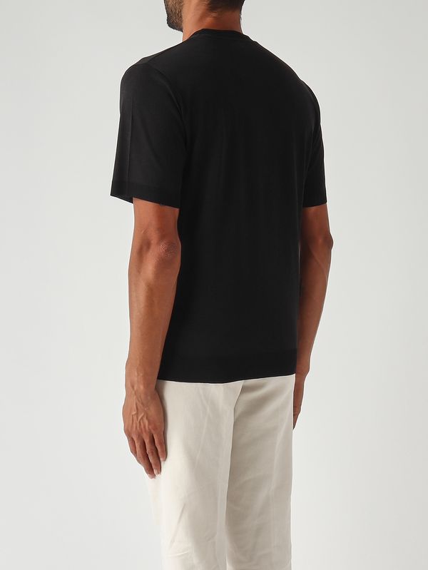 4. Cecil Herren-T-Shirt aus baumwollähnlichem Satin Schwarz Altea 2655255
