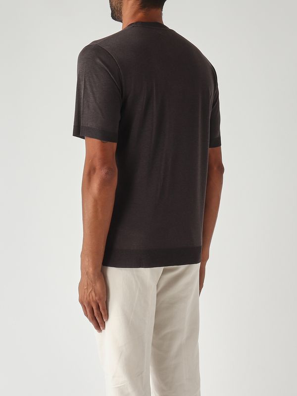 4. Cecil Herren-T-Shirt aus baumwollähnlichem Satin Dunkelbraun Altea 2655255