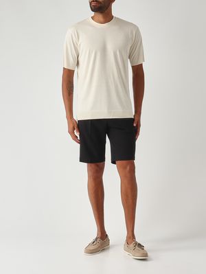 2. Camiseta para hombre Cecil de tejido tipo satén de algodón Marfil