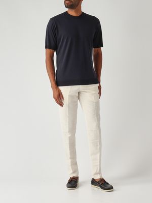 2. Camiseta para hombre Cecil de tejido tipo satén de algodón Azul marino