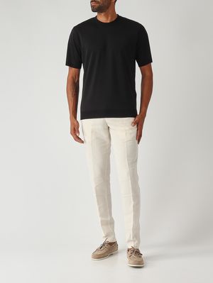 2. Cecil Herren-T-Shirt aus baumwollähnlichem Satin Schwarz