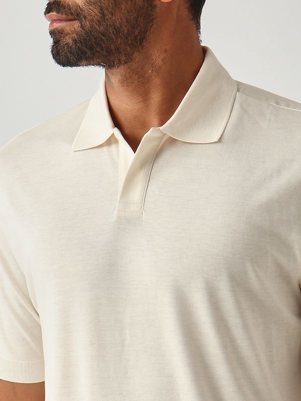 5. Polo para hombre Pierre en tejido tipo satén de algodón Marfil Altea 2655155