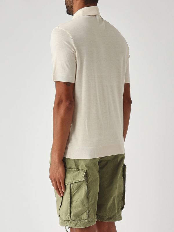 4. Polo para hombre Pierre en tejido tipo satén de algodón Marfil Altea 2655155
