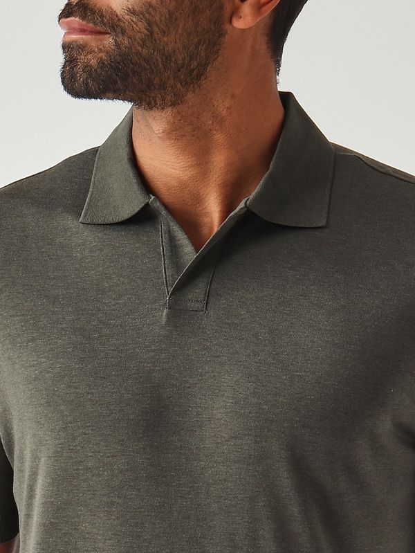 5. Pierre men's polo shirt in cotton sateen-effect fabric Military green Altea 2655155