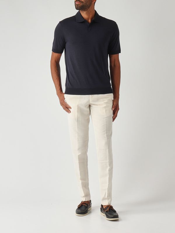 2. Polo para hombre Pierre en tejido tipo satén de algodón Azul marino Altea 2655155