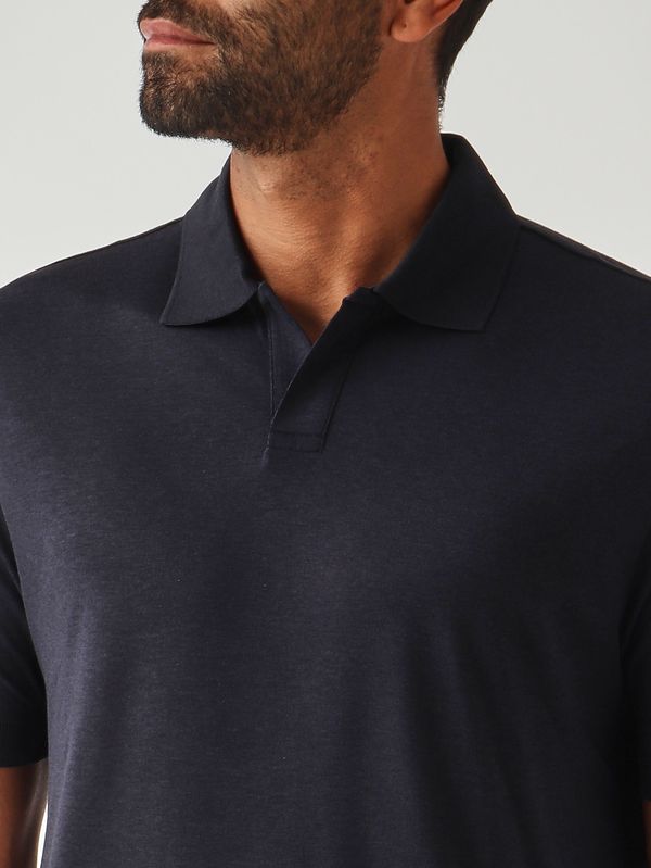5. Polo para hombre Pierre en tejido tipo satén de algodón Azul marino Altea 2655155