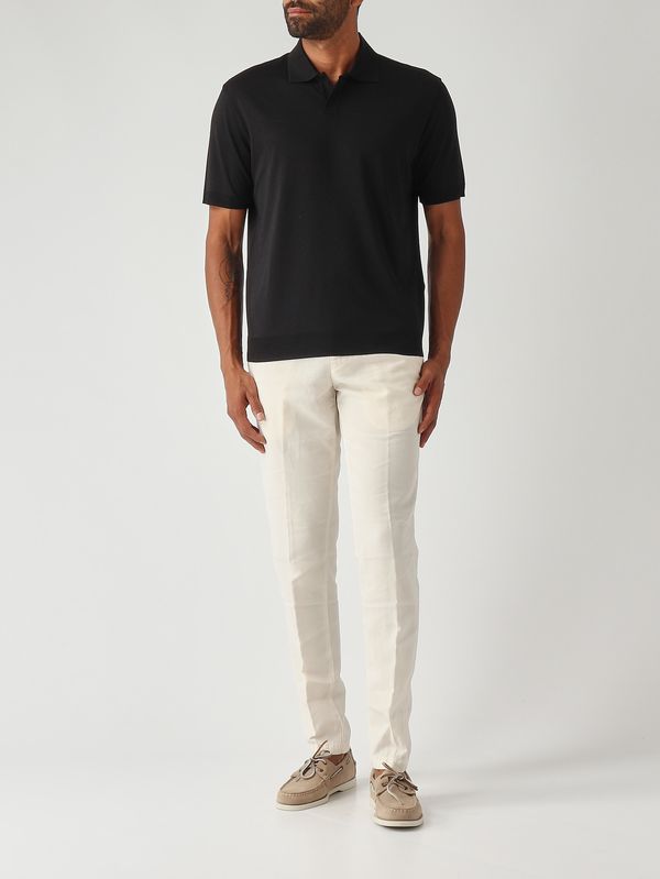 2. Pierre men's polo shirt in cotton sateen-effect fabric Black Altea 2655155