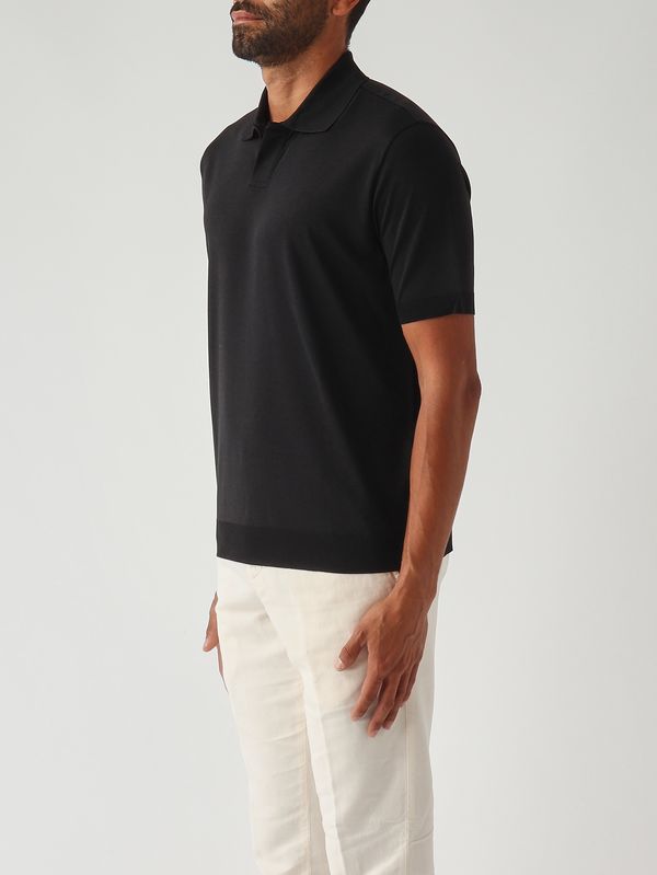 3. Pierre men's polo shirt in cotton sateen-effect fabric Black Altea 2655155