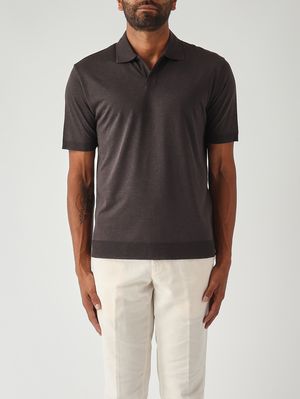 1. Polo para hombre Pierre en tejido tipo satén de algodón Cabeza de moro